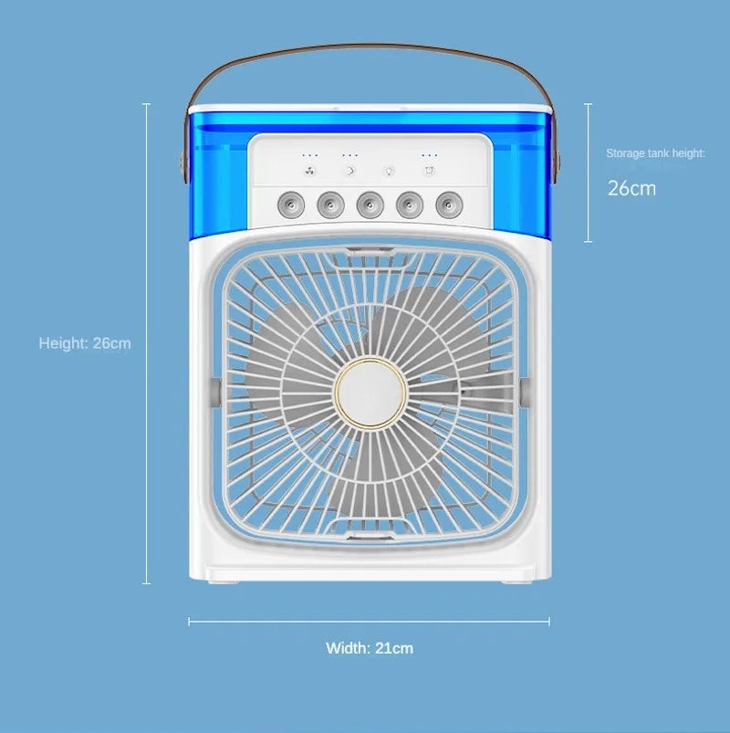 Portable Air Cooler: Hydrocooling Humidifier Fan with Adjustable Airflow