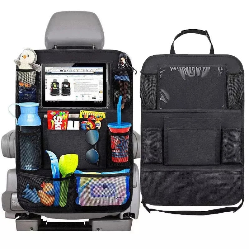Car Back Seat Organizer: Travel Companion with Tablet Holder!