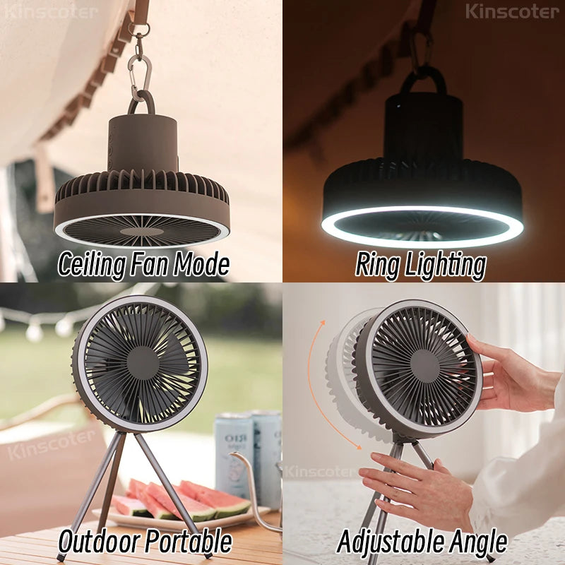 Portable Rechargeable Camping Electric Fan - easynow.com