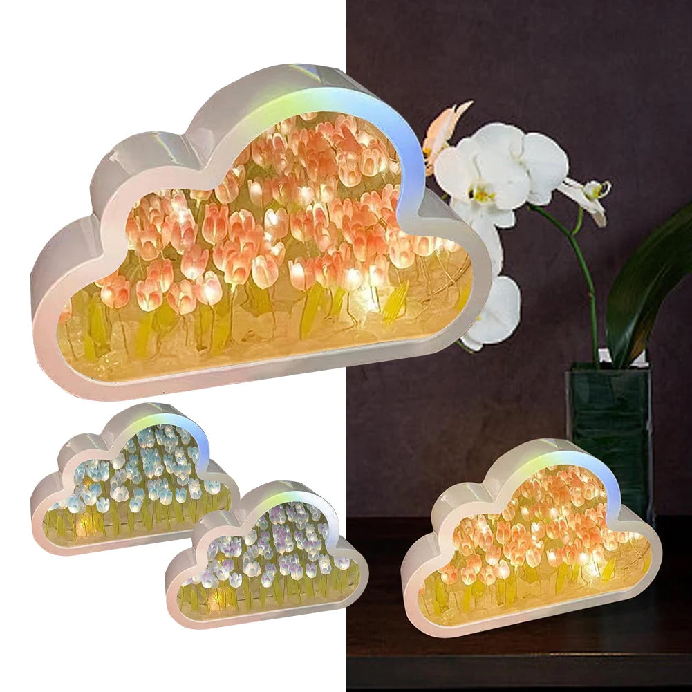 DIY Cloud Tulip LED Night Light: Bedroom Decoration