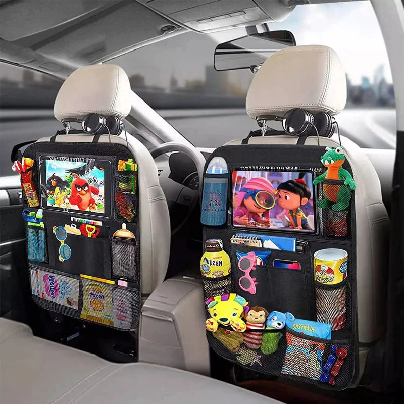 Car Back Seat Organizer: Travel Companion with Tablet Holder!